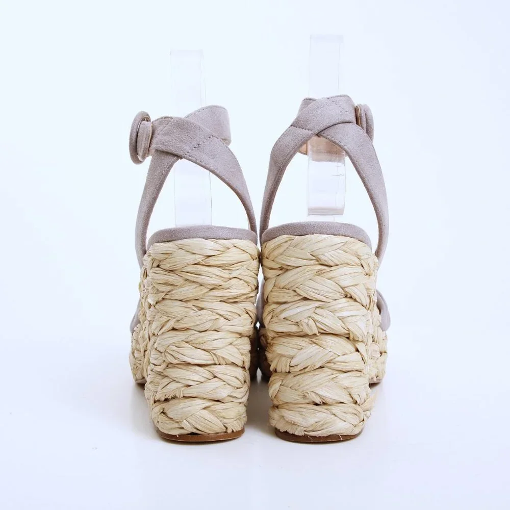 Steve Madden Poloma Textile Wedge Sandals Gray Women‎ Size 7.5